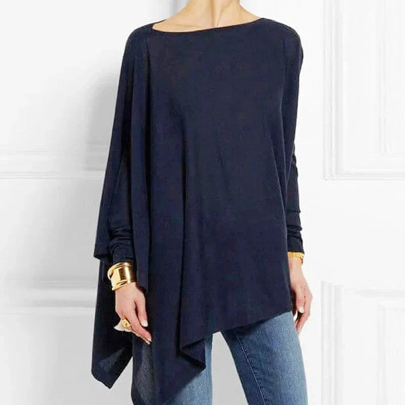 Maya | Top tunica in maglia asimmetrico, caldo ed elegante