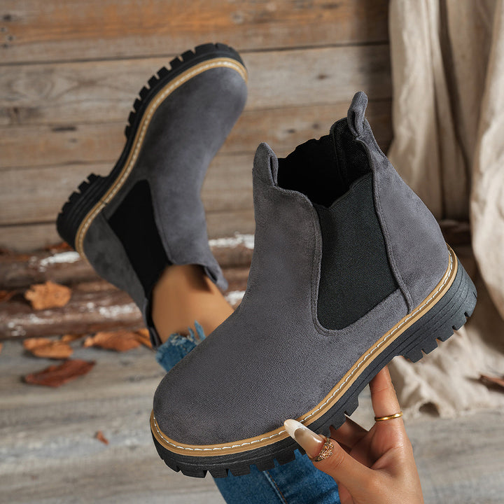 Nora | Bottines Chelsea modernes à plateforme et semelle épaisse