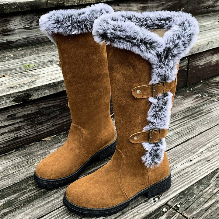 Chloe | Bottes chaudes et tendance bordées de fourrure, hauteur genou
