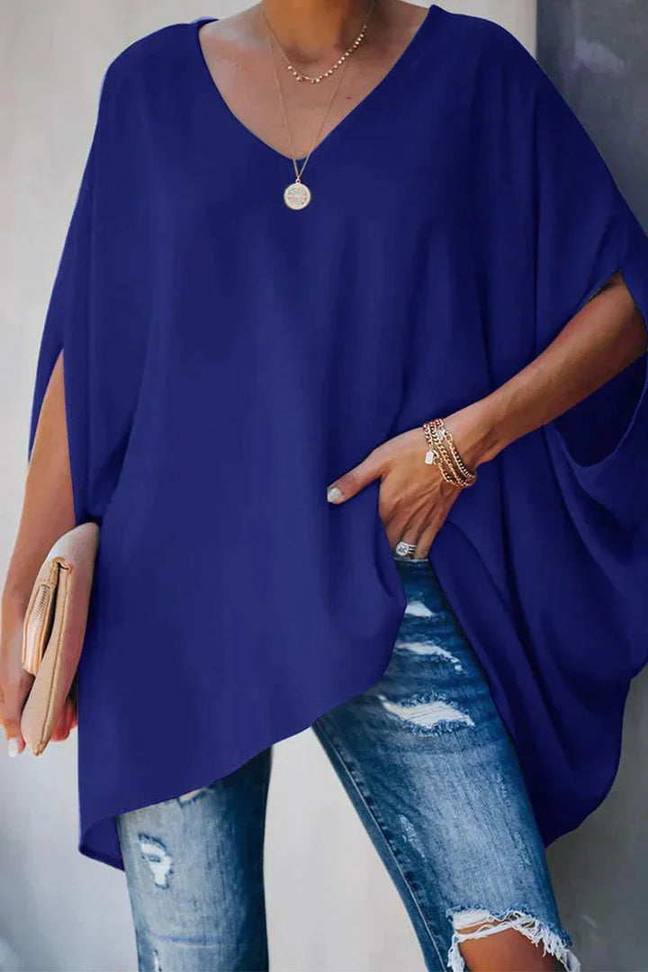 Camille | Top tunica oversize con maniche a pipistrello e scollo a V