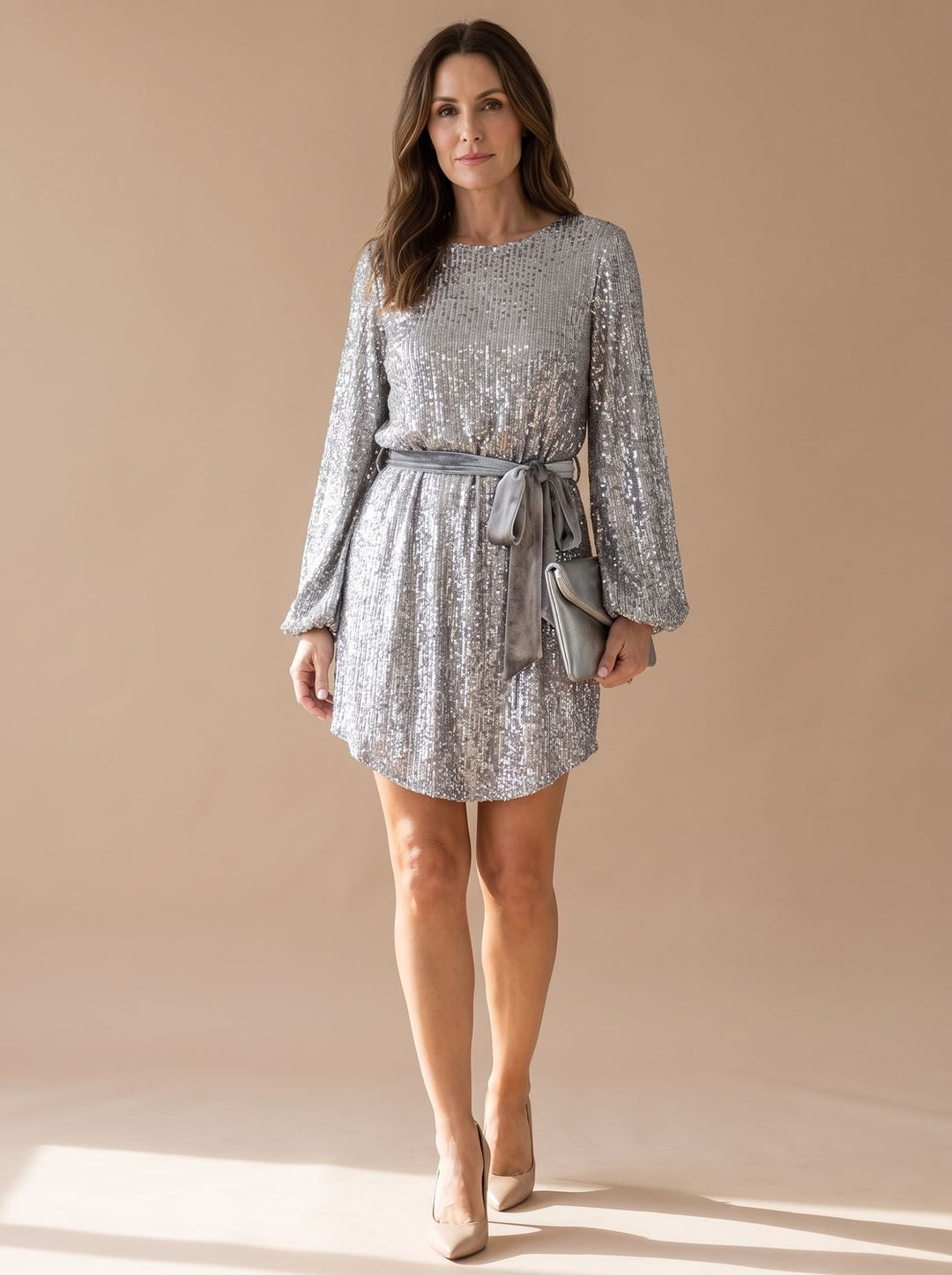 Mia | Sequin Mini Dress – Elegant Balloon Sleeve Style for Women