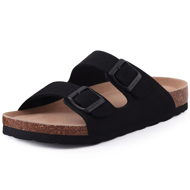 Isabella | Mules in camoscio eleganti e comode con suola in sughero