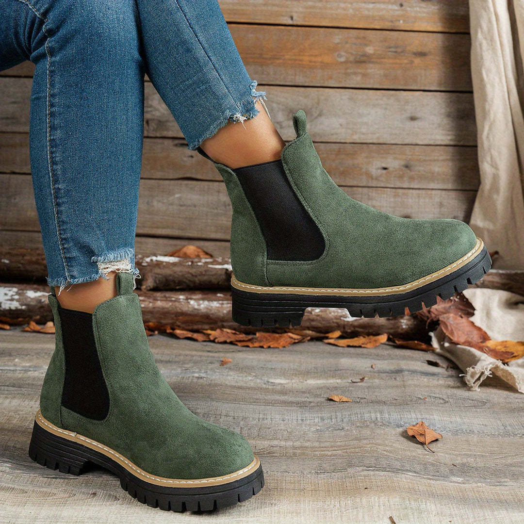 Nora | Bottines Chelsea modernes à plateforme et semelle épaisse