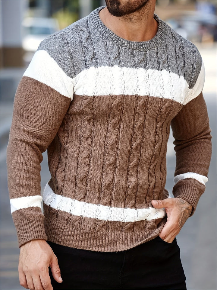 Ethan | Color Block Knit Sweater for Men