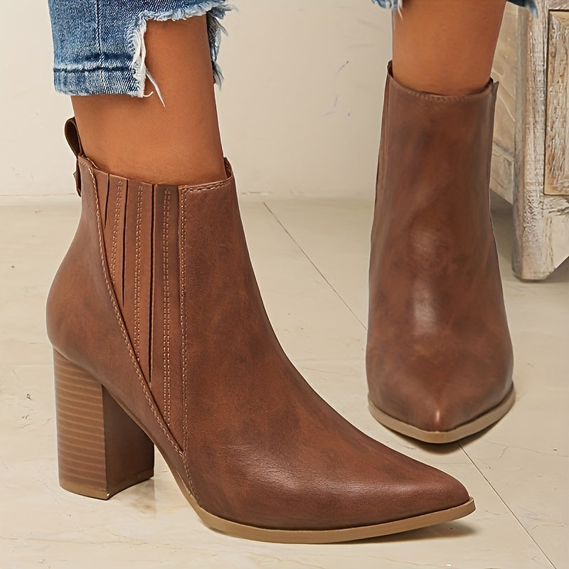 Alice | Bottines élégantes à bout pointu et talon carré