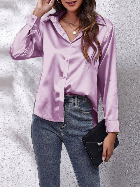 Liora | Silk Shirt – Elegant Long Sleeve Style for Women