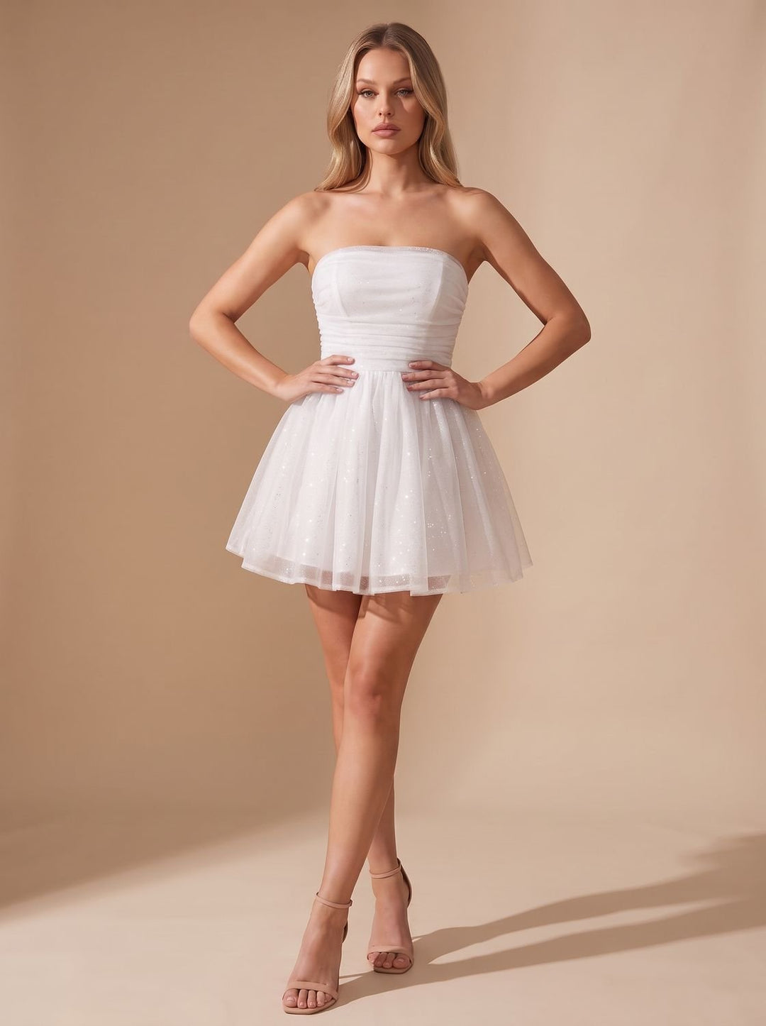 Mia | Mini Dress – Glitter Pleated Bustier for Women