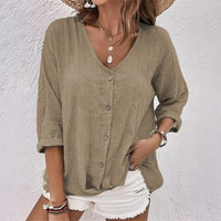 Emma| T-Shirt a V Elegante e Confortevole