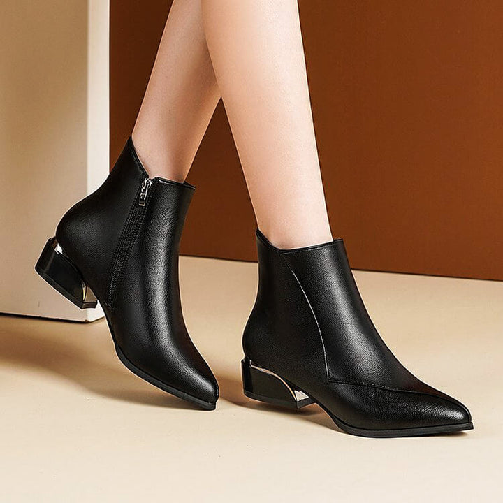 Alice | Chic Sophistication And Comfortable Low Heel Ankle Boots 4