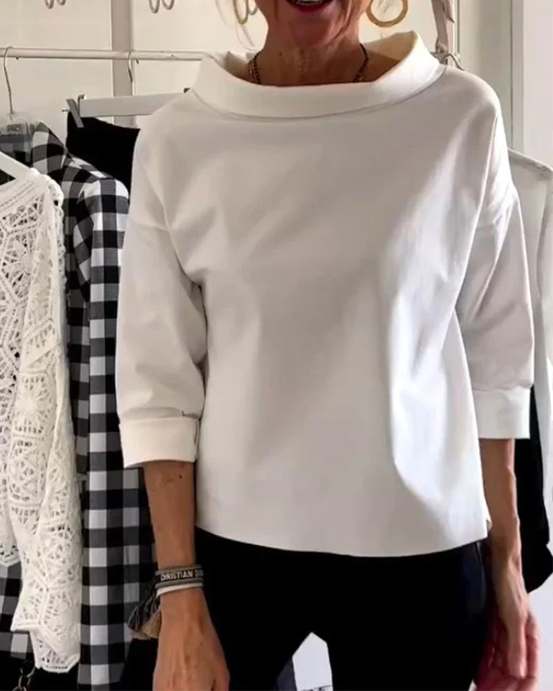 Alice | Elegant Bateau Neck Drop-Shoulder Top 3