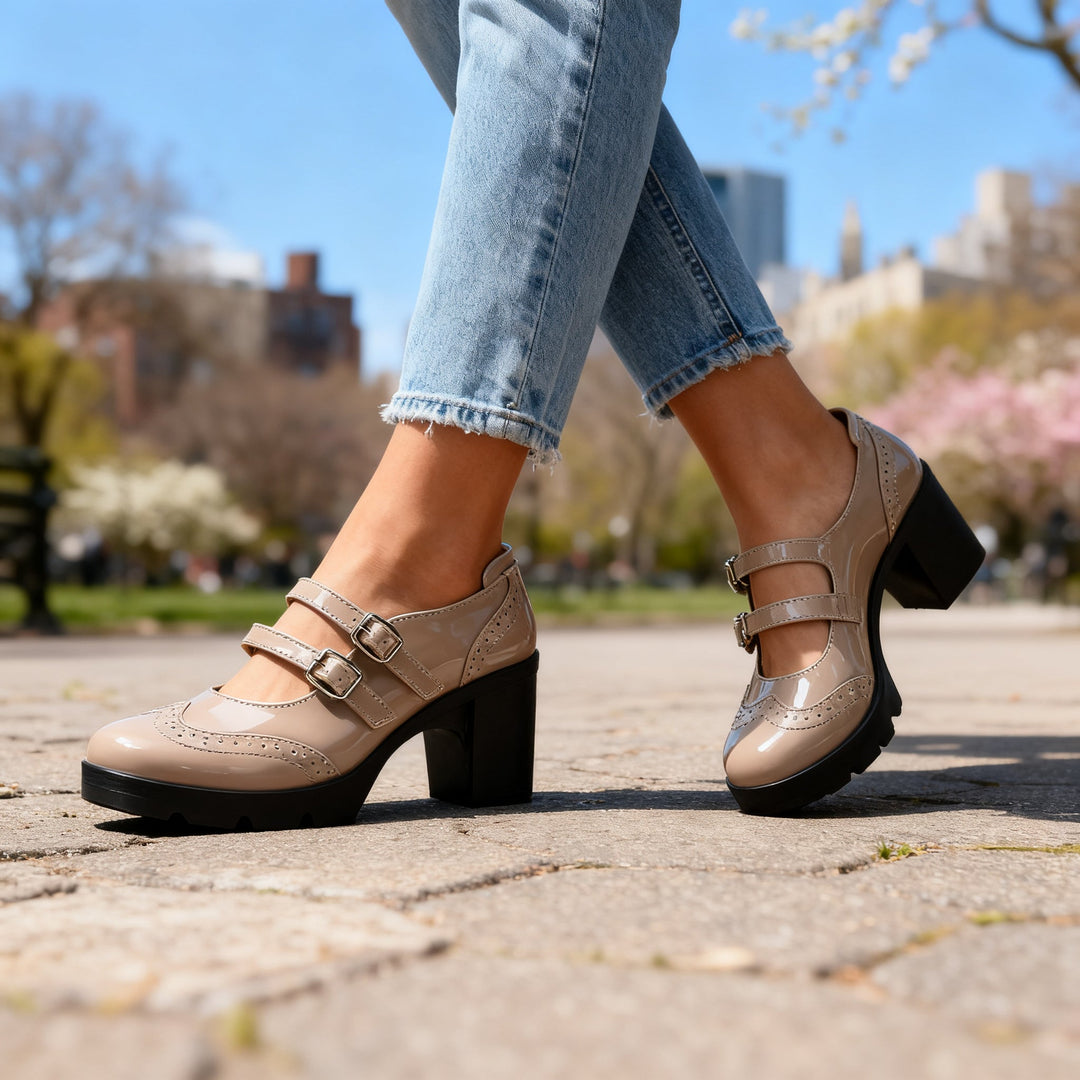 Alice | Vintage Inspired Platform Mary Jane Block Heel 2