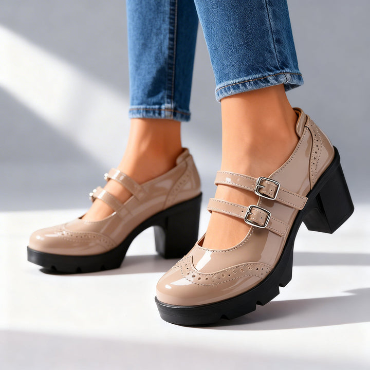 Alice | Vintage Inspired Platform Mary Jane Block Heel 4