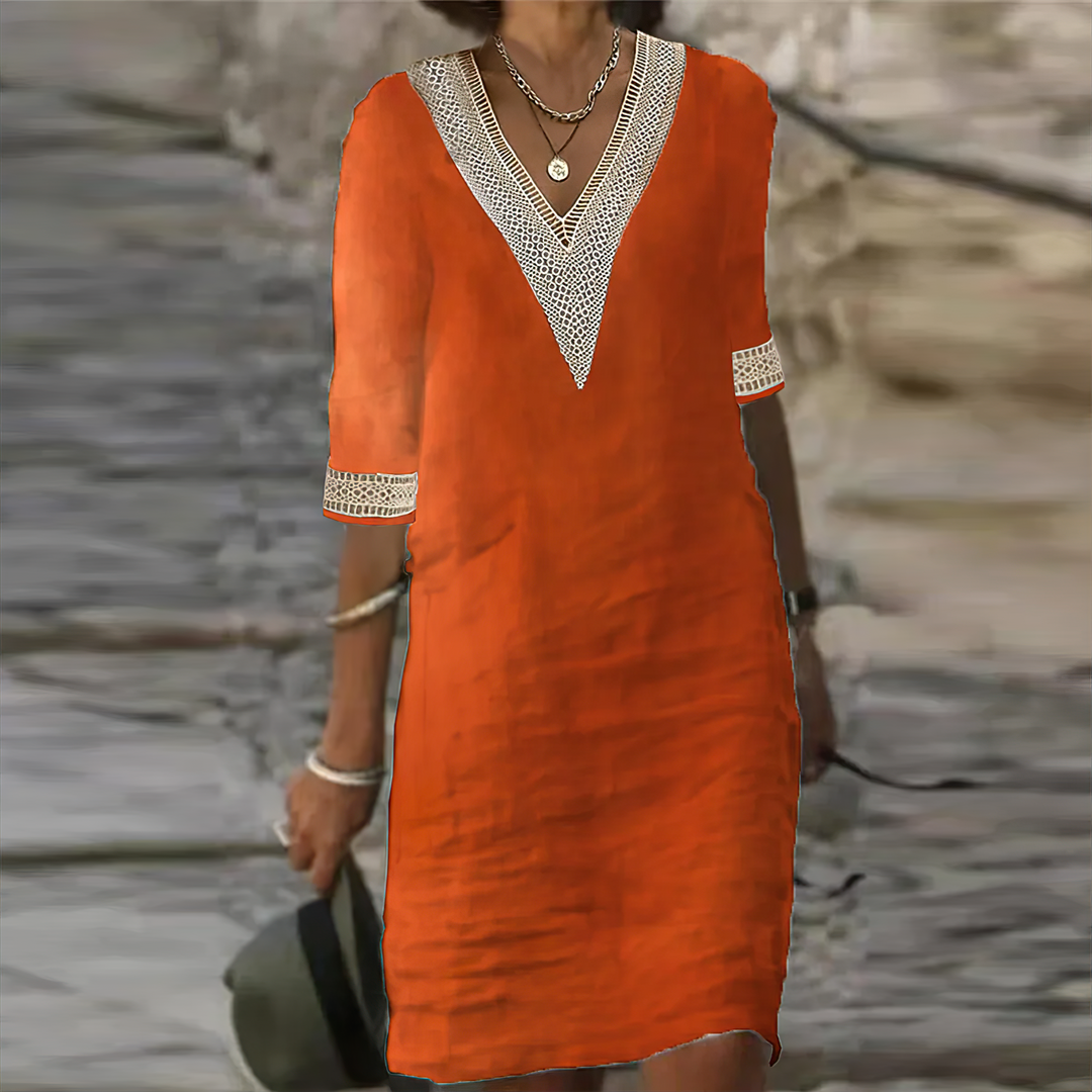 Alice | Women's Summer Dress - Cotton-Linen Blend, Casual Chic 2