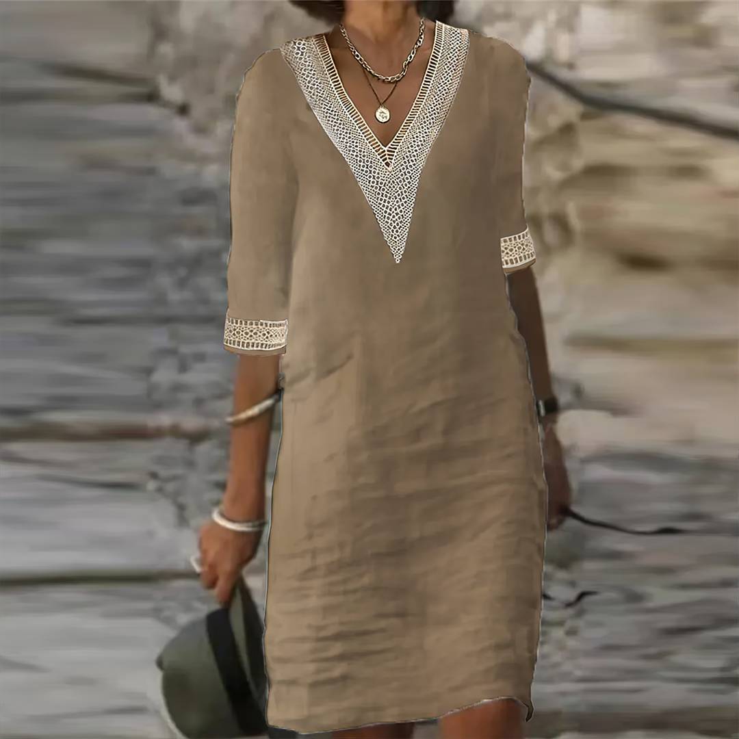 Alice | Women's Summer Dress - Cotton-Linen Blend, Casual Chic 7