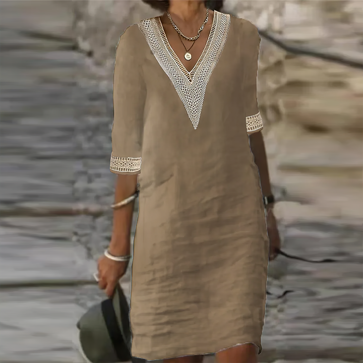 Alice | Women's Summer Dress - Cotton-Linen Blend, Casual Chic 7