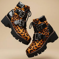 Sophia | Premium Statement Buckle Leather Ankle Boots