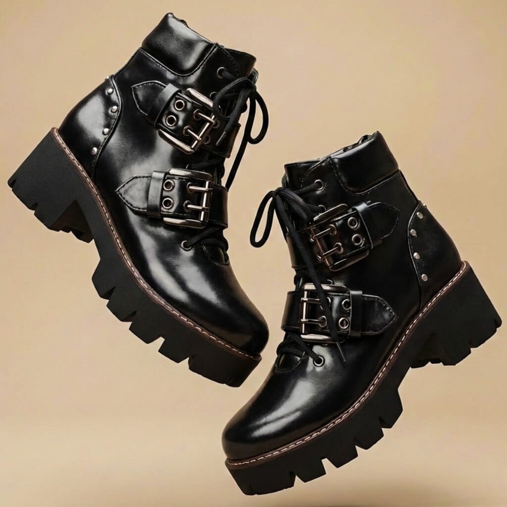 Amelia | Bold Presence And Premium Buckle Ankle Boots 1