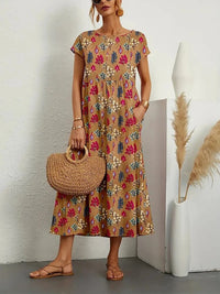 Lily | Floral Print Cotton Blend A-Line Summer Dress