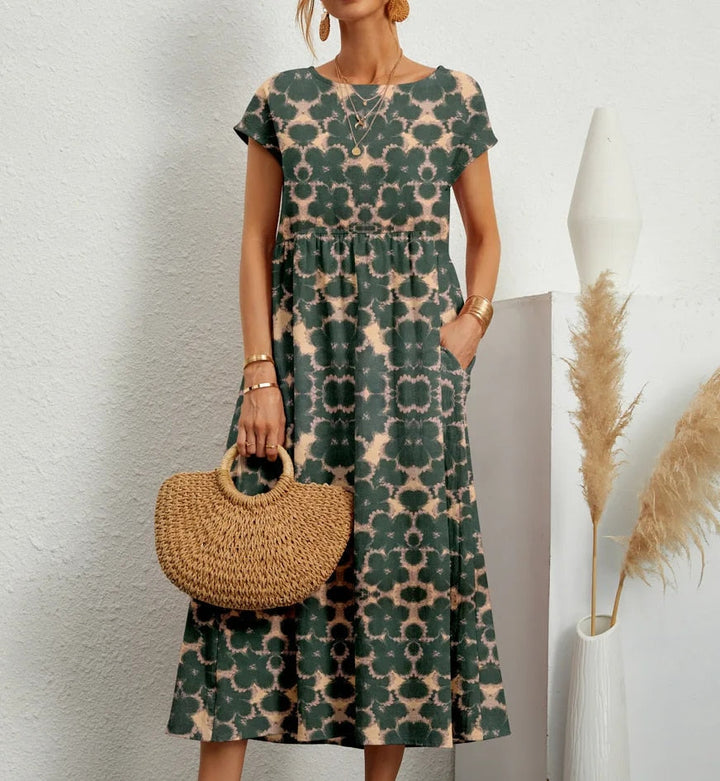 Ava | Cotton Blend Floral print A-Line Summer  Dress 10