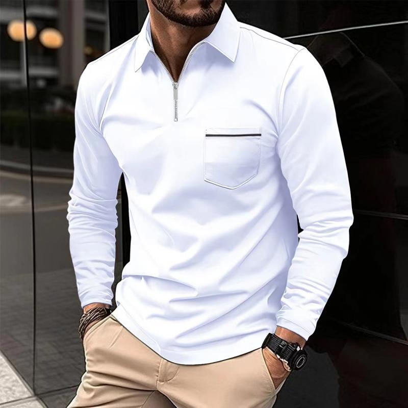Ben | Solid Zipper Long Sleeve Polo Shirt 4