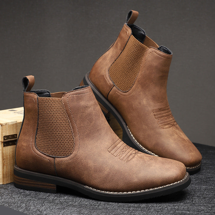 Bramwell | Black Leather Boots Rugged Casual Structured Fit 0