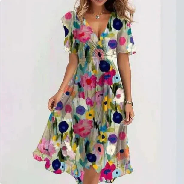 Brianna | Summer & Cocktail Style  V-Neck Dress 3