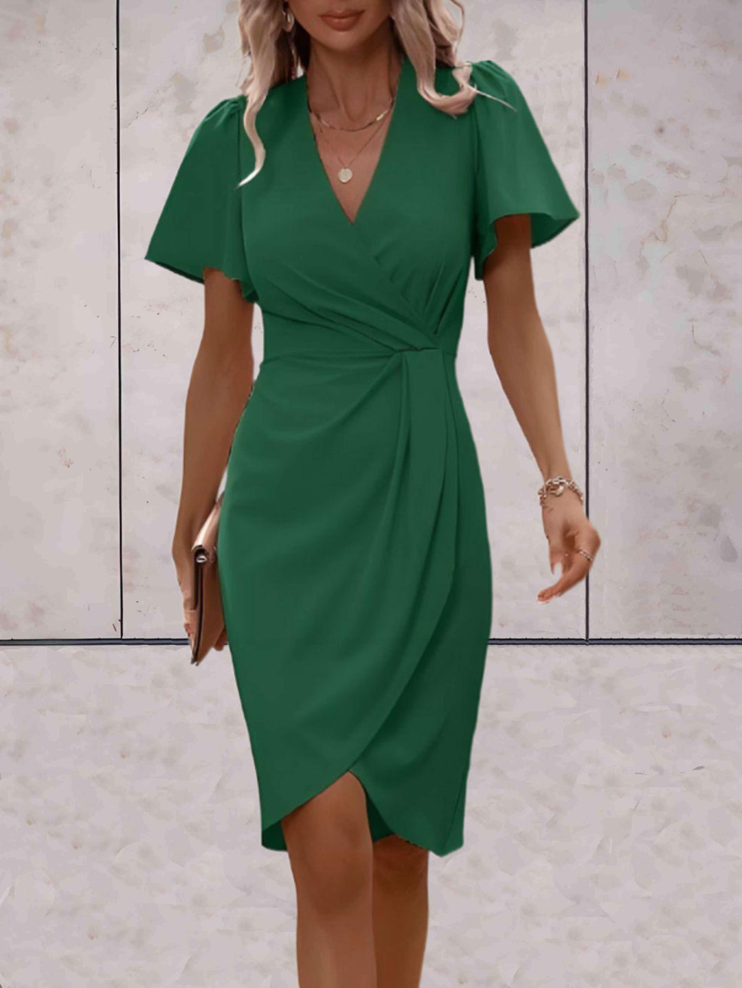 Caitlyn | Elegant V-Neckline Wrap Dress 9