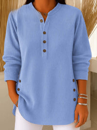Sofia | Versatile And Stylish Henley Ribbed Tunic Top
