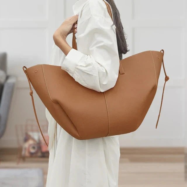 Camille | Oversized Vintage PU Leather Tote Bag 0