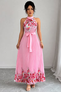 Julia | Romantic Floral Pleated Midi Dress