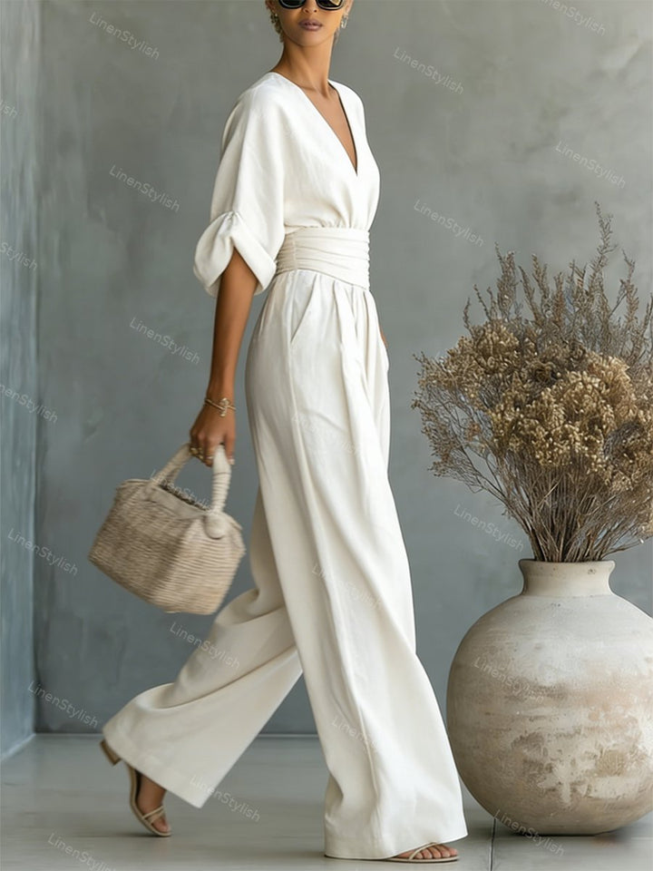 Charlotte | Elegant and sophisticated V-neck slim fit jumpsuit 3