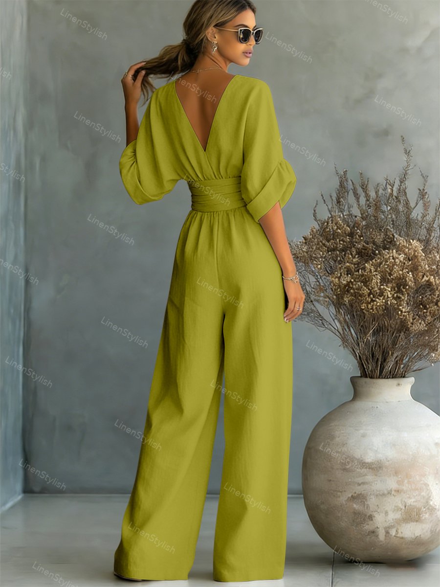 Charlotte | Elegant and sophisticated V-neck slim fit jumpsuit 7