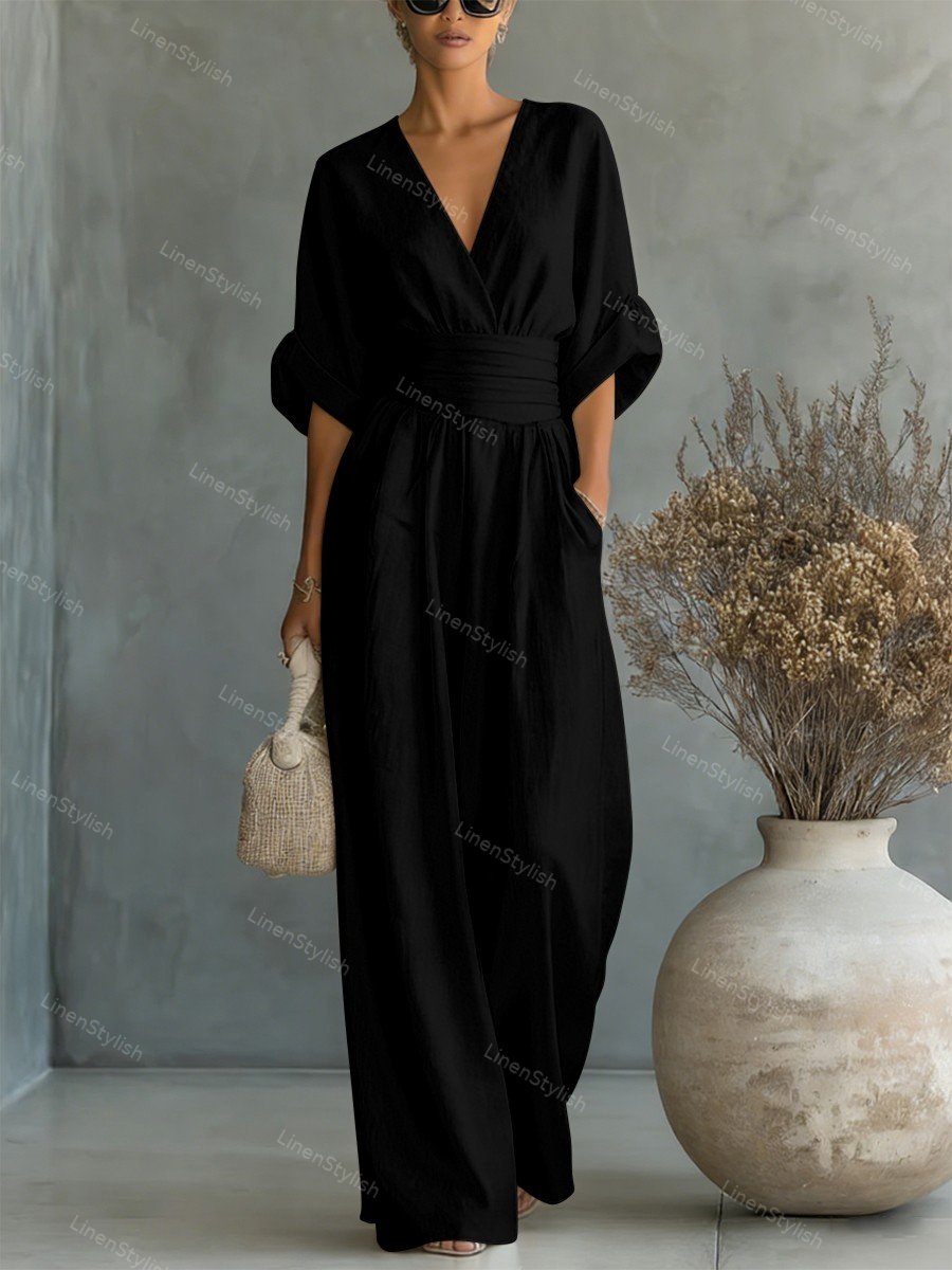 Charlotte | Elegant and sophisticated V-neck slim fit jumpsuit 8
