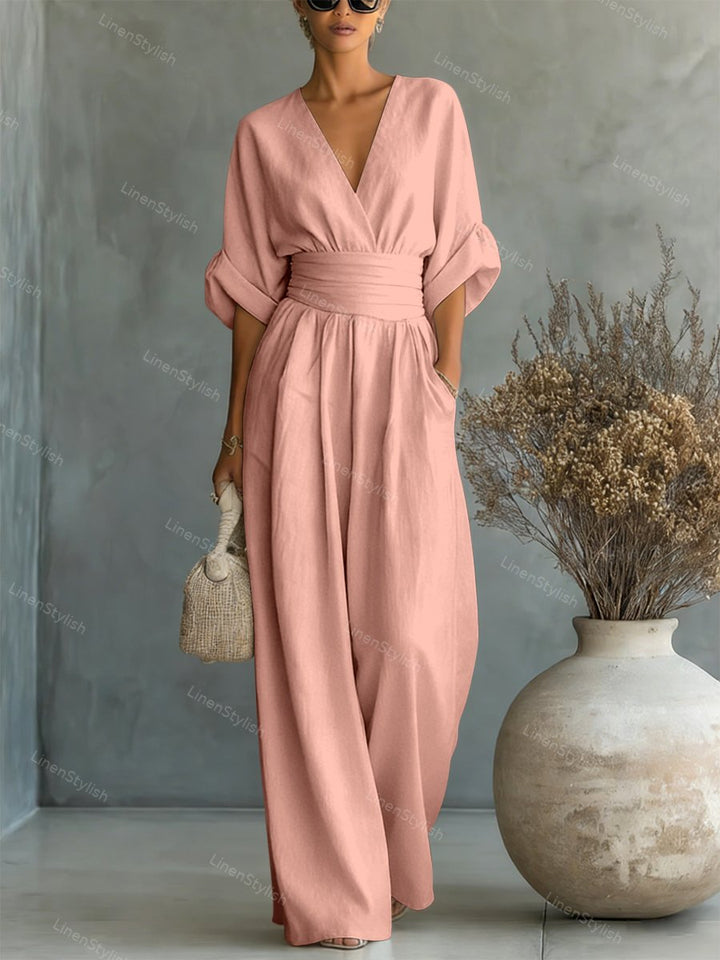 Charlotte | Elegant and sophisticated V-neck slim fit jumpsuit 9