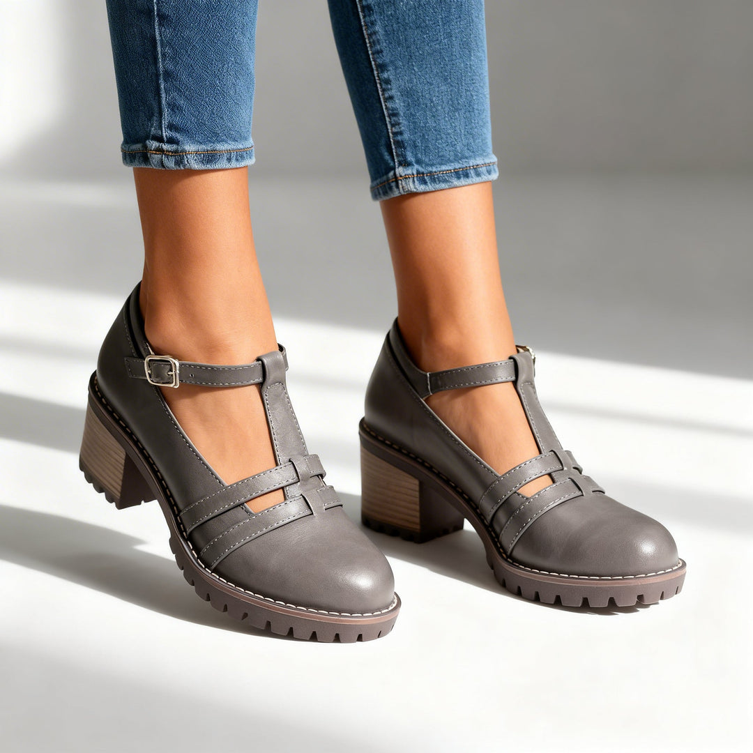 Charlotte | Retro T-Strap Block Heel Loafer 5
