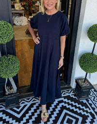 Katrin | Elegante Abito Maxi con Maniche a Sbuffo