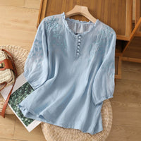 Olivia | Elegant Floral Embroidered Women's Blouse