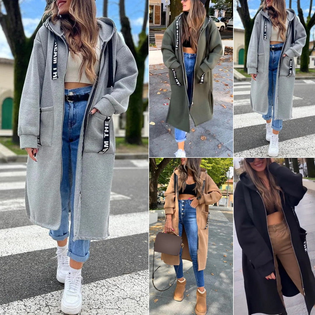 Daisy | Long sweat coat with hood 3