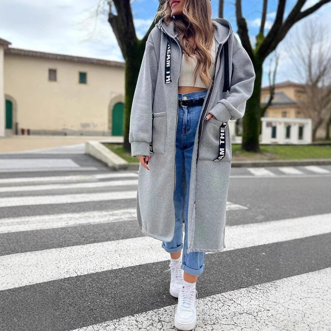 Daisy | Long sweat coat with hood 5