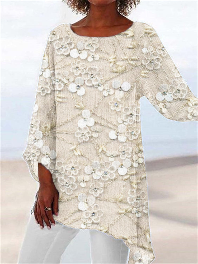 Dakota | Women's Top Floral Printed Asymmetrical Going Out Top 0