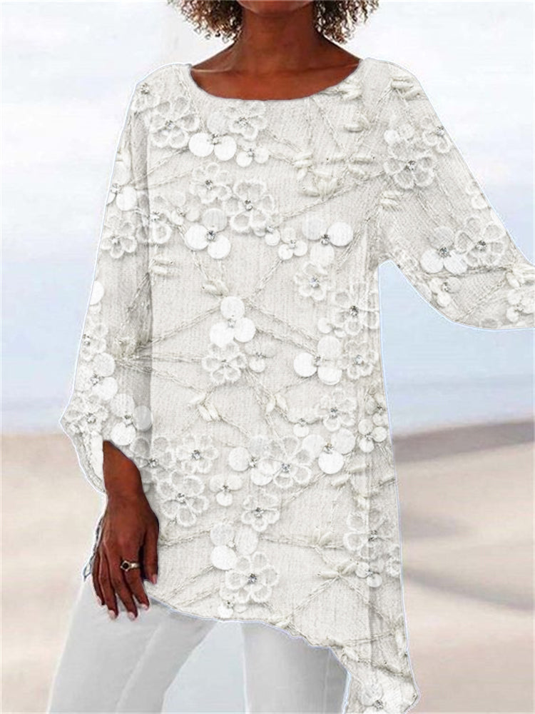 Dakota | Women's Top Floral Printed Asymmetrical Going Out Top 2
