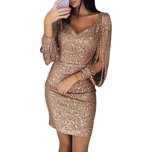 Darla | Dazzling Sequin Homecoming Dress with Elegant V-Neck 0