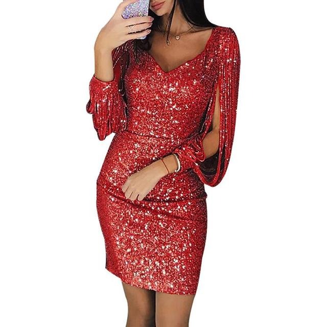 Darla | Dazzling Sequin Homecoming Dress with Elegant V-Neck 1