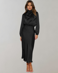 Celeste| Abito Elegante con Maniche in Raso