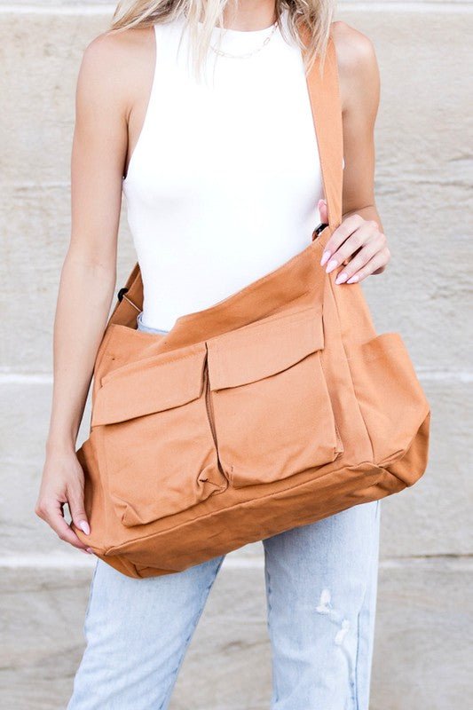 Dorthy | Oversized Crossbody Canvas Tote Bag 8