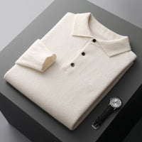 Liam | Classic Knit Cotton Long Sleeve Polo Sweater