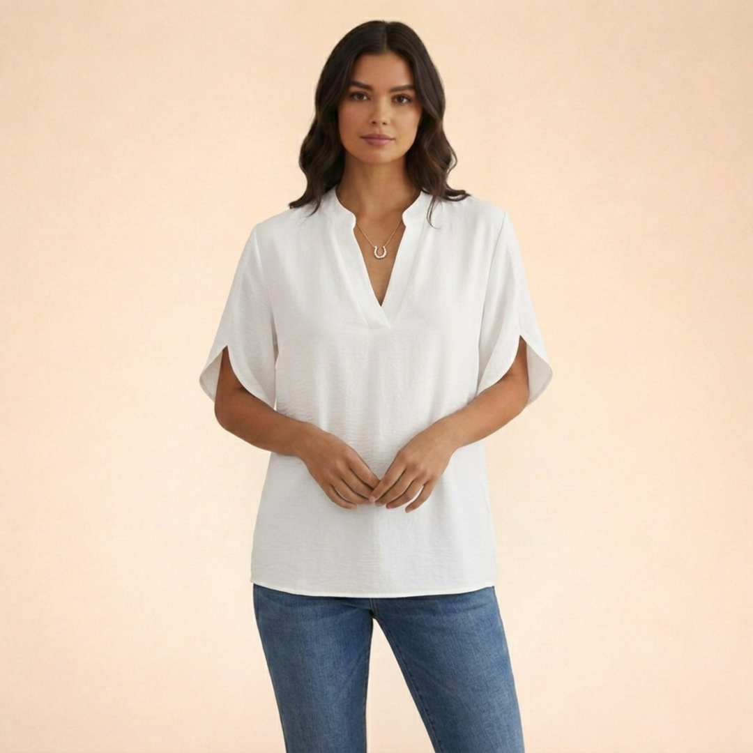 Elamira | Women’s Refined V-Neck Everyday Blouse 1