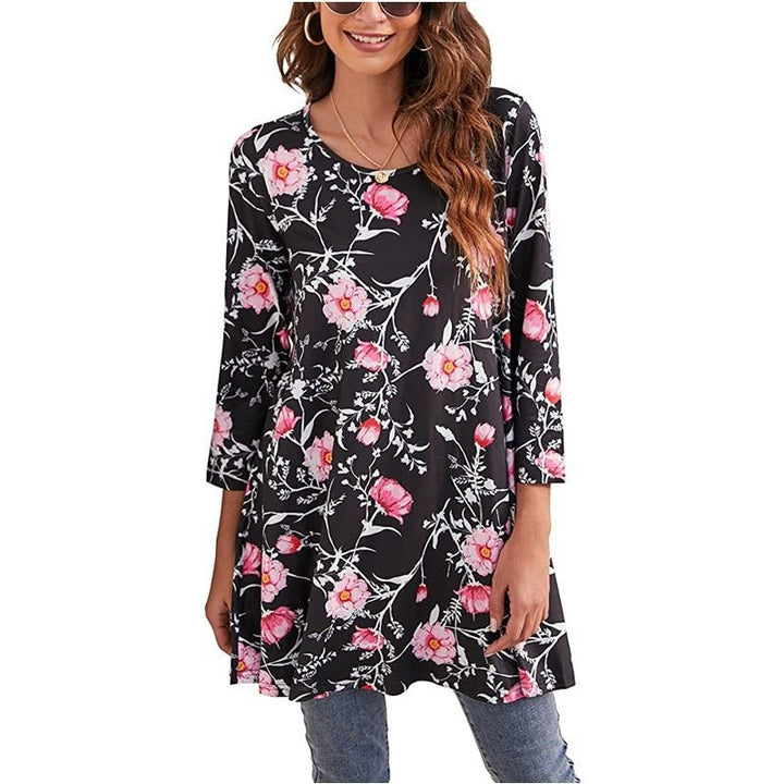 Elena | Comfortable boho mandala print swing tunic dress 9