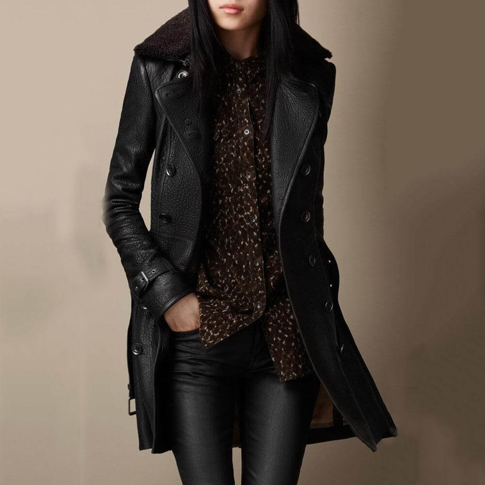 Elena | Leather Trench Coat 0