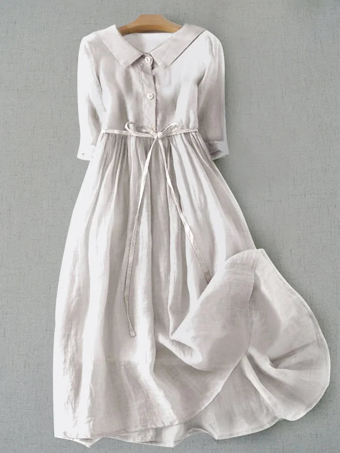 Elena | Timeless and Sophisticated Cotton Linen Dress 1